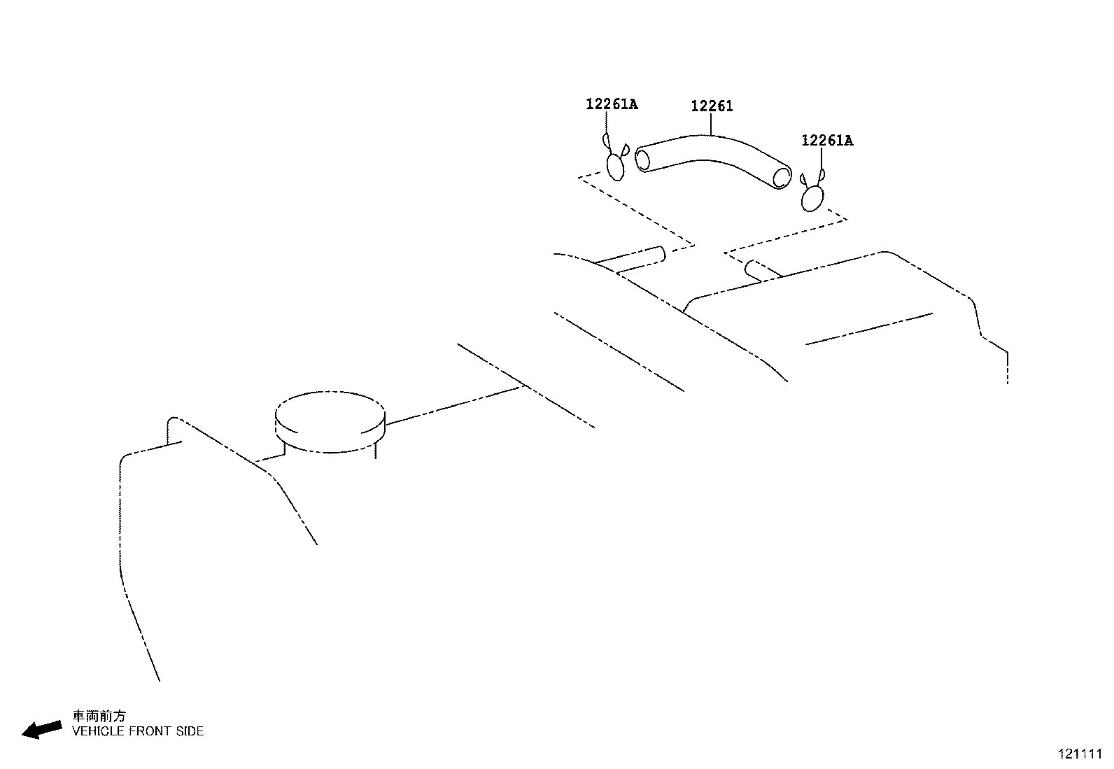 12261-78650 HOSE, VENTILATION, NO.3 product image