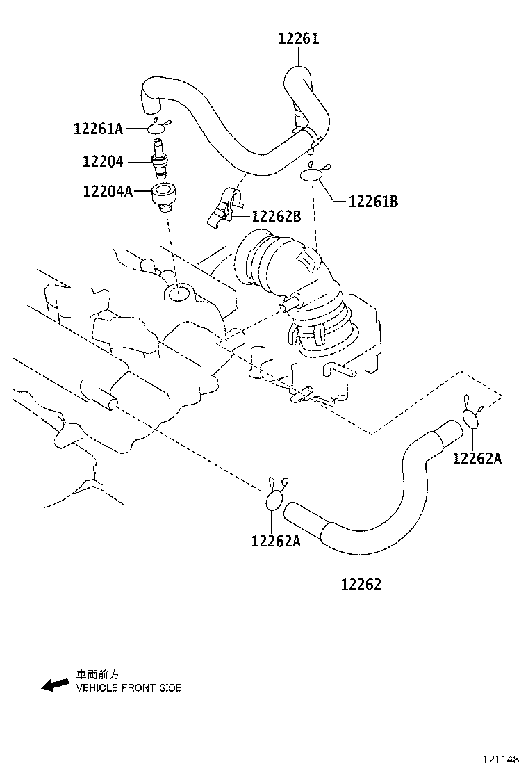 12262-0Y090 HOSE, VENTILATION, NO.2 product image