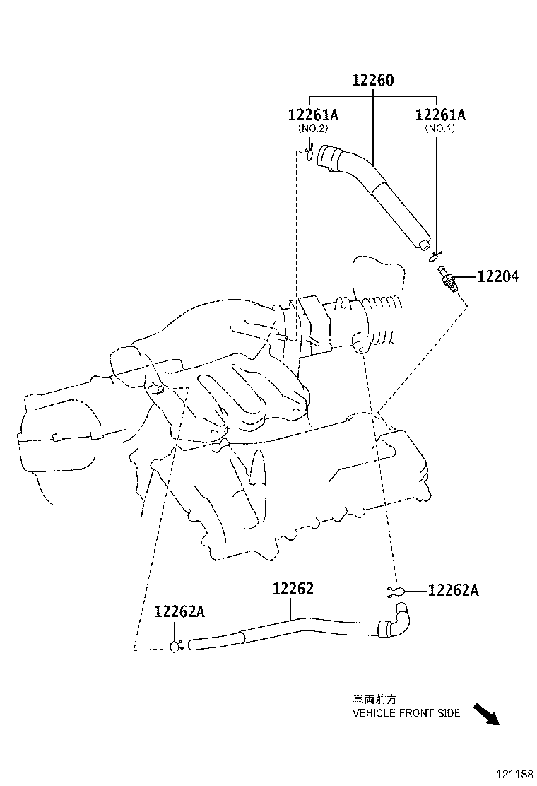 12260-36030 HOSE ASSY, VENTILATION product image