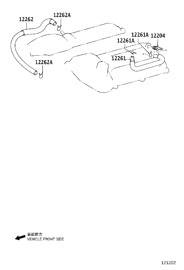 12262-67020 HOSE, VENTILATION, NO.2 product image