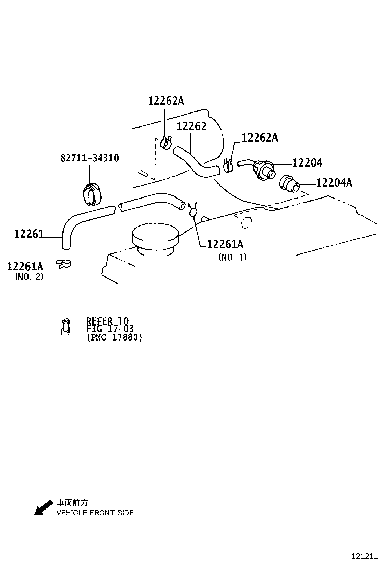 12263-70050 HOSE, VENTILATION, NO.3 product image