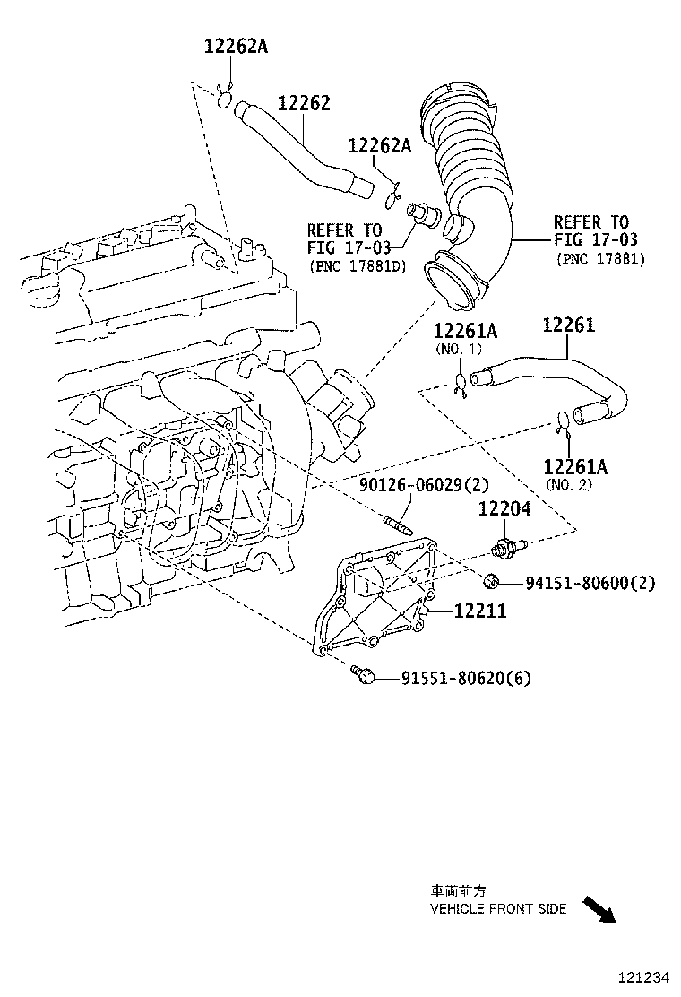 12262-0Y010 HOSE, VENTILATION, NO.2 product image