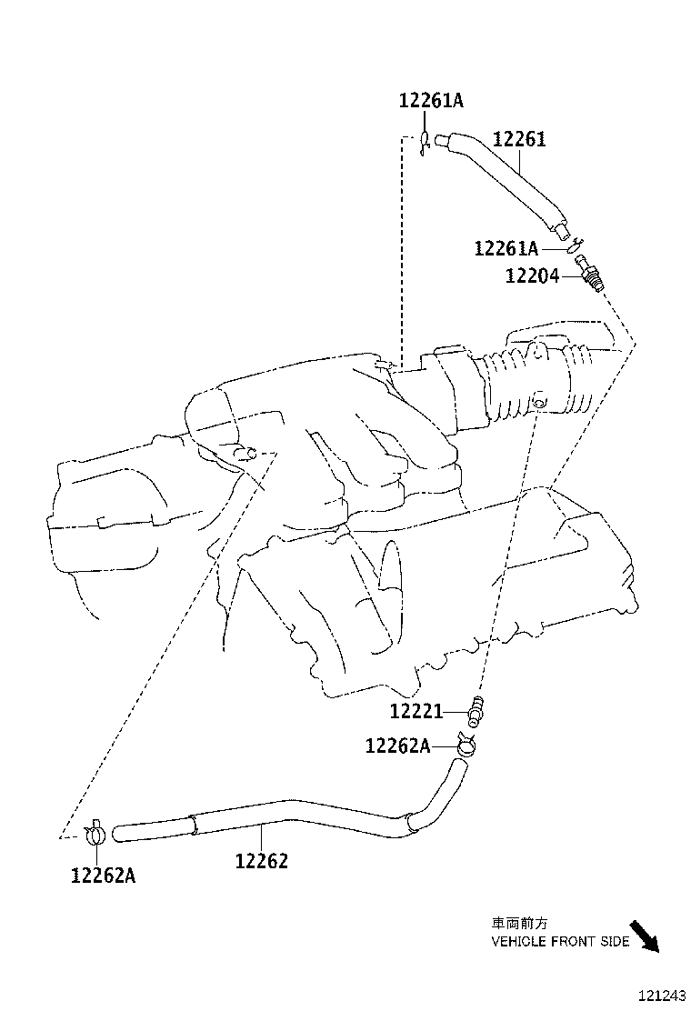 12260-36010 HOSE ASSY, VENTILATION product image