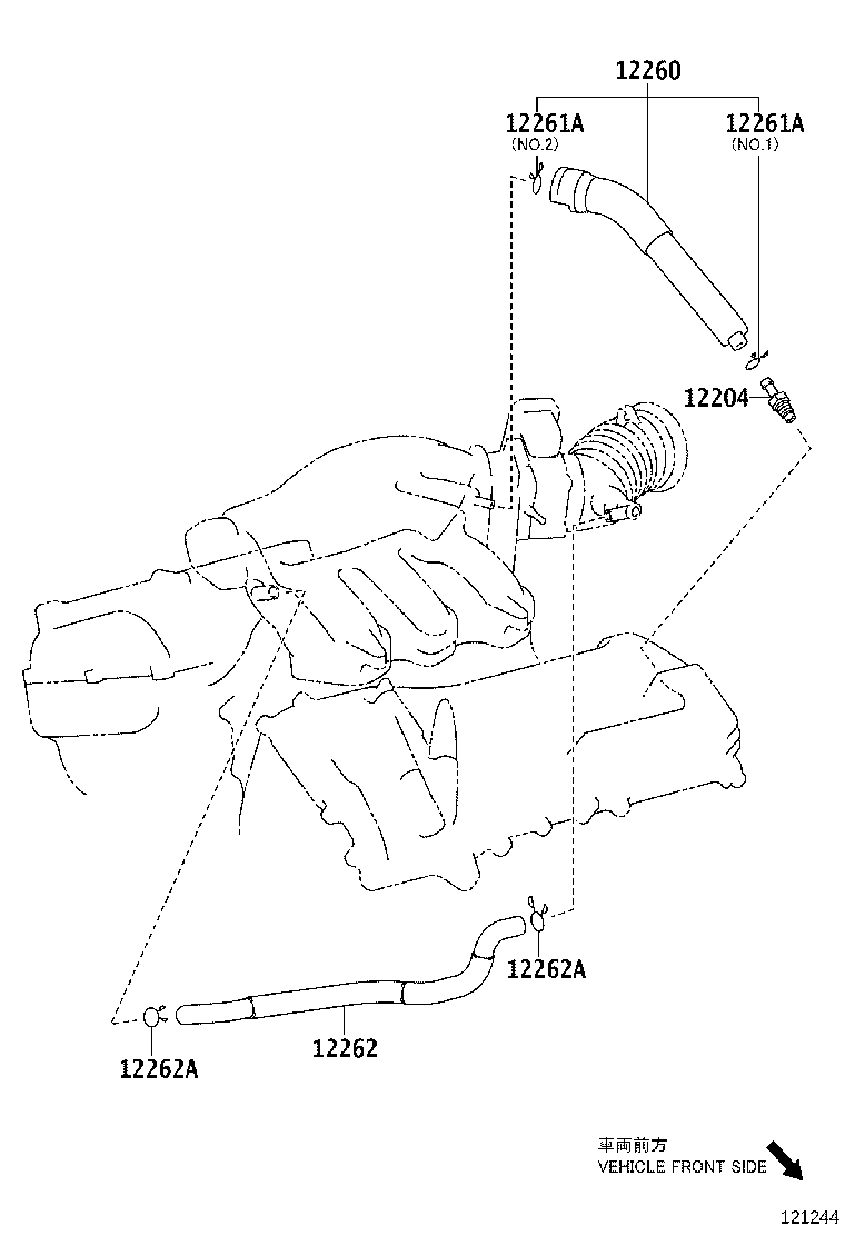 12260-36010 HOSE ASSY, VENTILATION product image