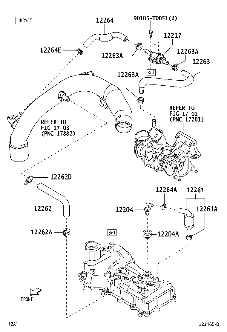 Toyota 12263-B1030 HOSE, VENTILATION, NO.3