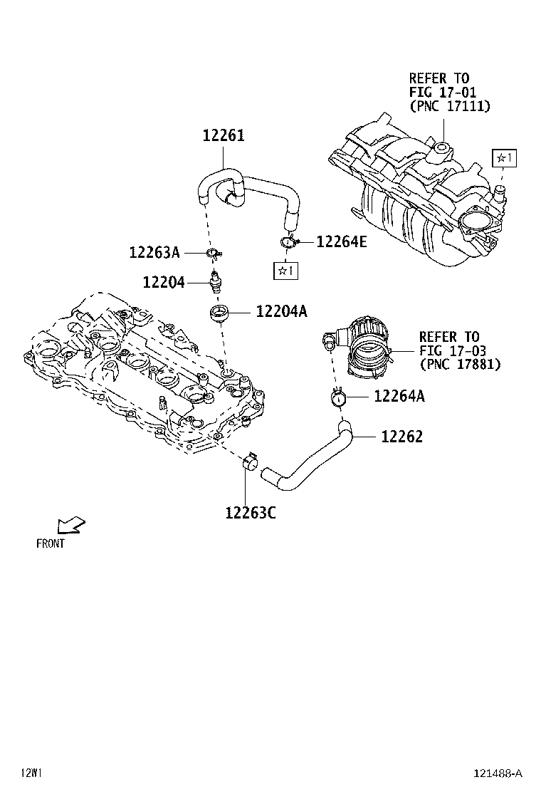 Toyota 12262-BZ190 HOSE, VENTILATION, NO.2