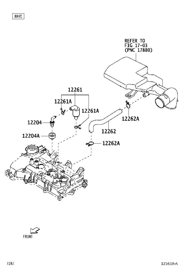 12262-BZ100 HOSE, VENTILATION, NO.2 product image
