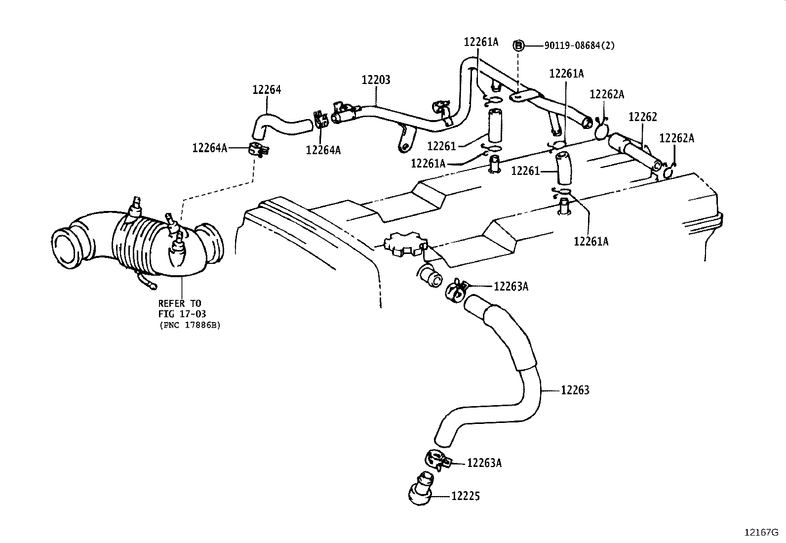 12263-88401 HOSE, VENTILATION, NO.3 product image