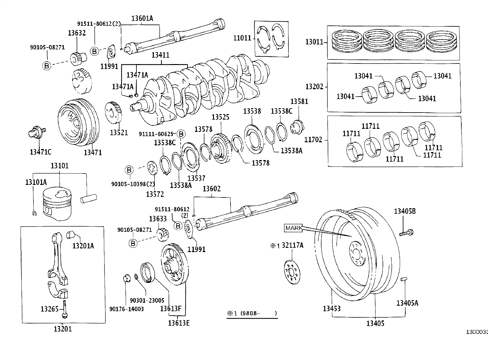 13103-67050 PISTON SUB-ASSY, W/PIN product image
