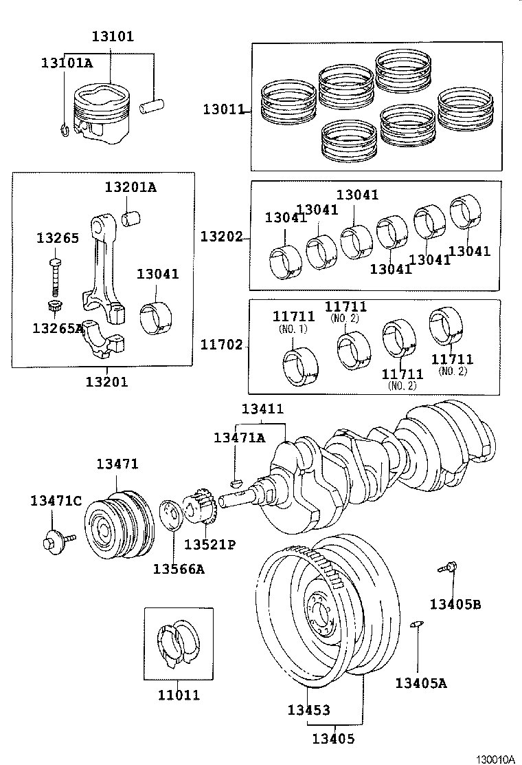 13103-67050 PISTON SUB-ASSY, W/PIN product image
