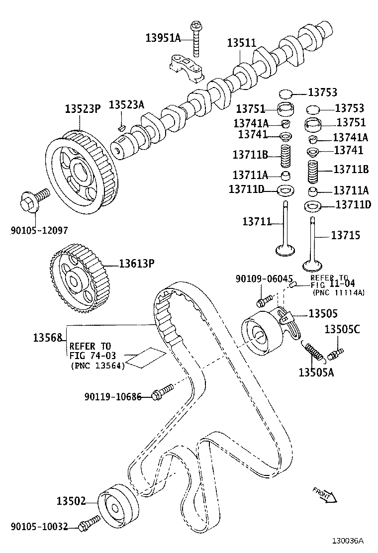 13505-02030 IDLER SUB-ASSY, TIMING BELT, NO.1 product image