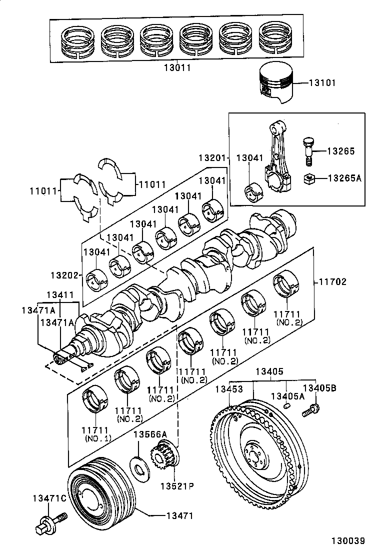 13101-46071 PISTON SUB-ASSY, W/PIN product image