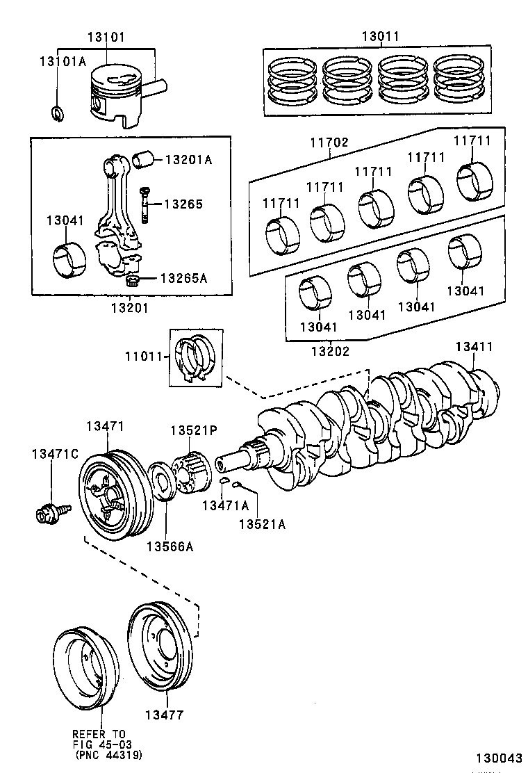 13101-46071 PISTON SUB-ASSY, W/PIN product image