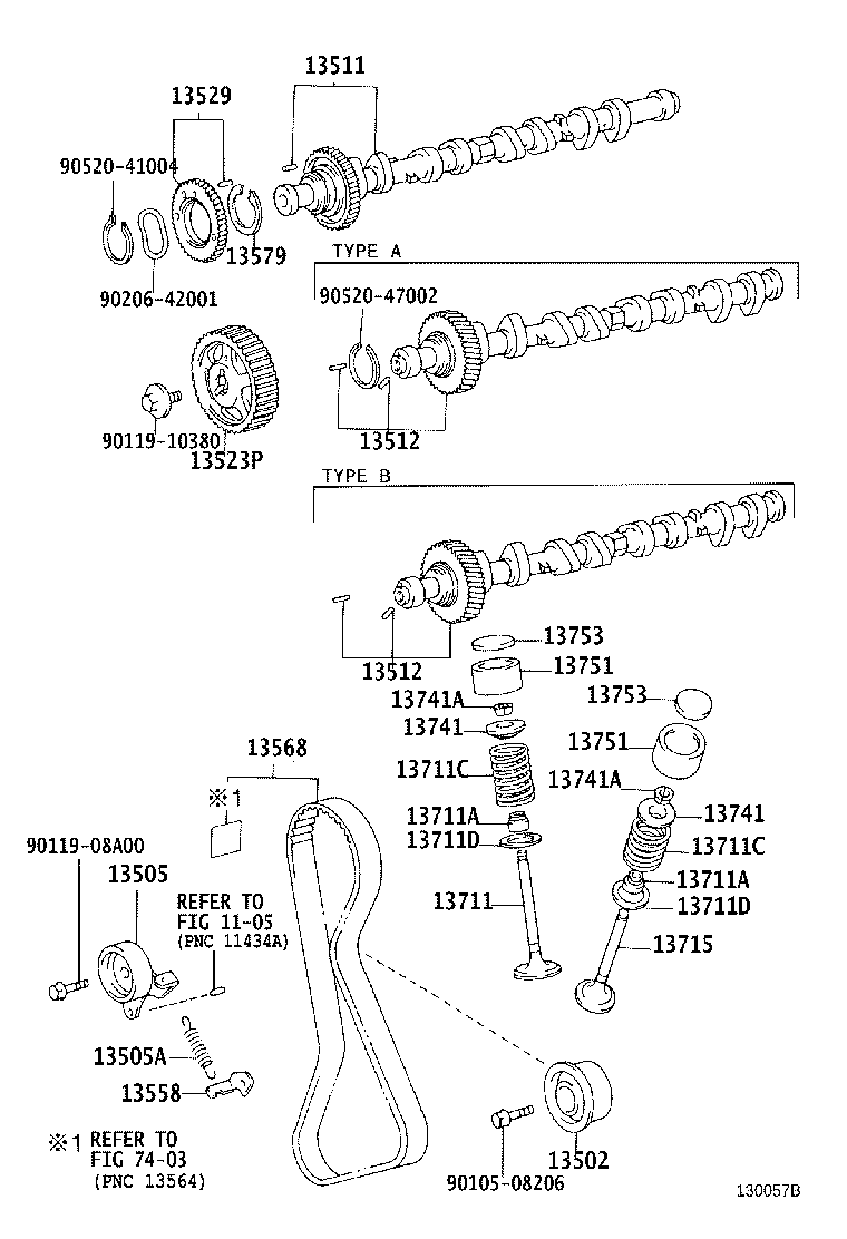13505-02030 IDLER SUB-ASSY, TIMING BELT, NO.1 product image