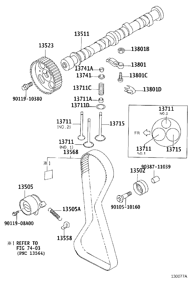 13503-27010 IDLER SUB-ASSY, TIMING BELT, NO.2 product image
