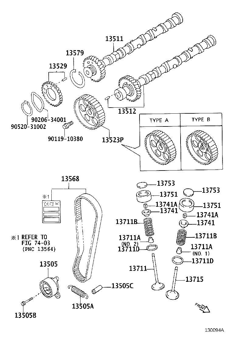 13505-02030 IDLER SUB-ASSY, TIMING BELT, NO.1 product image