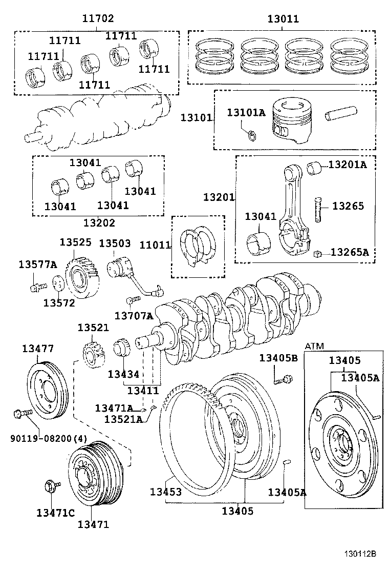 13504-89101 IDLE ASSY, V-RIBBED, NO.2 product image