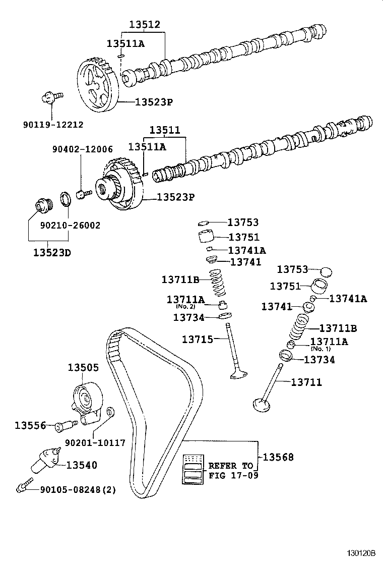 13503-46020 IDLER SUB-ASSY, TIMING BELT, NO.2 product image