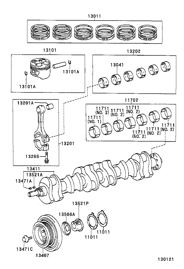13101-46100 PISTON SUB-ASSY, W/PIN product image