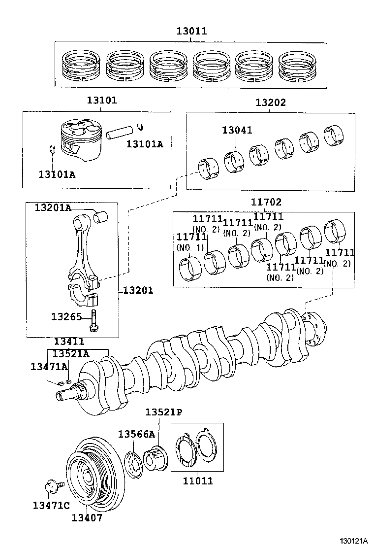 13104-73050 PISTON SUB-ASSY, W/PIN product image