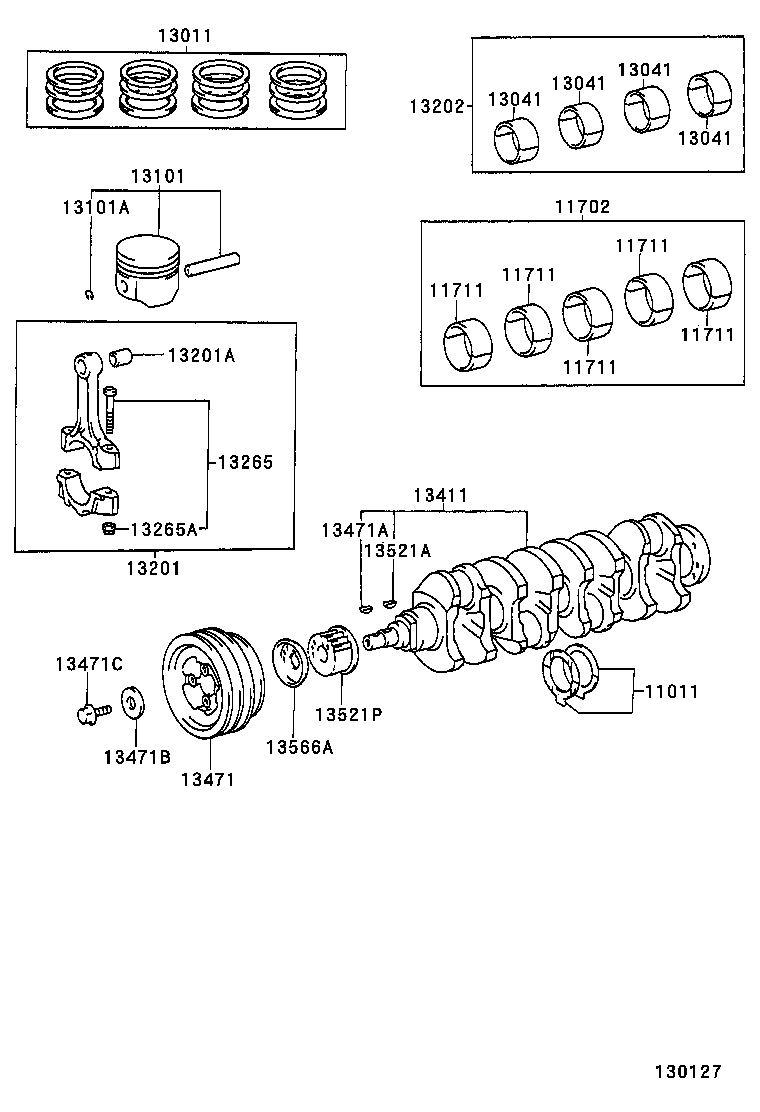 13103-88580 PISTON SUB-ASSY, W/PIN product image