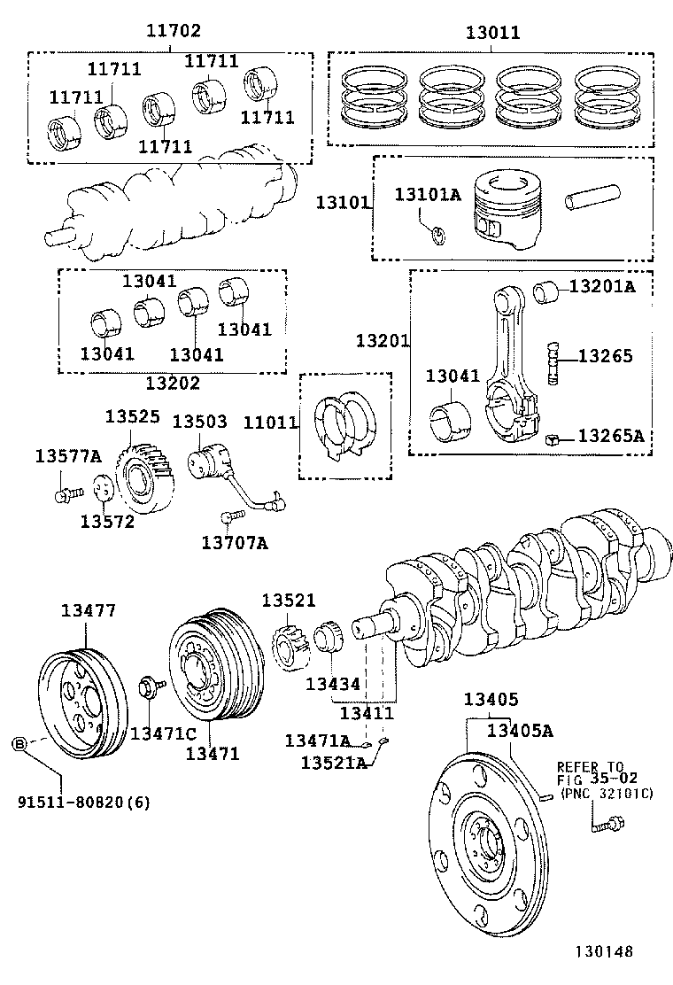 88451-36130 PULLEY, CRANKSHAFT, NO.2 product image