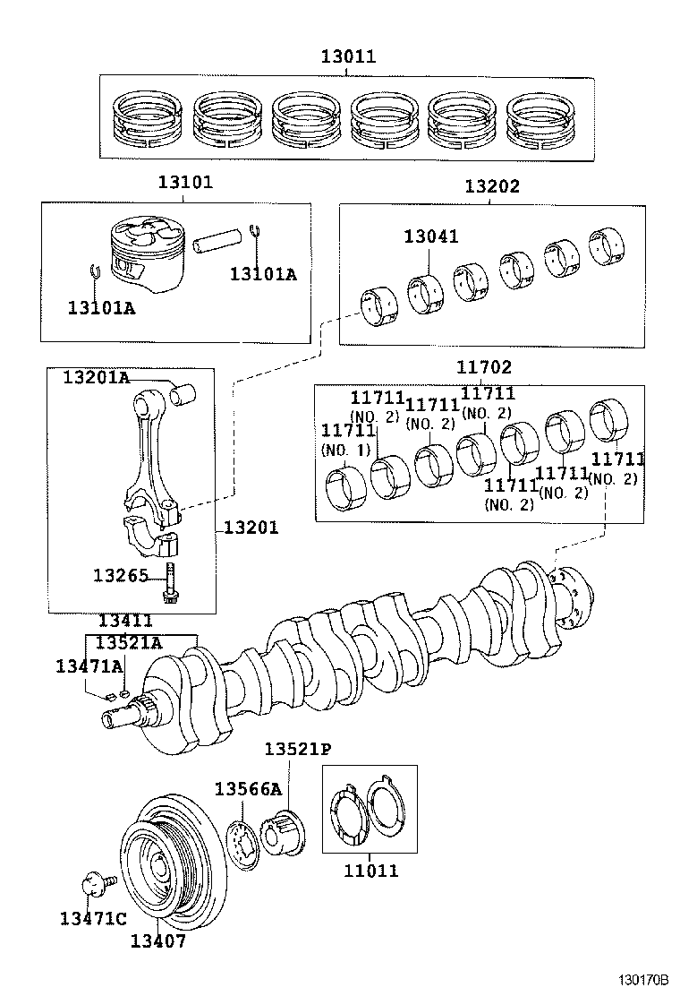 Toyota 11071-50010-A0 BEARING, CRANKSHAFT
