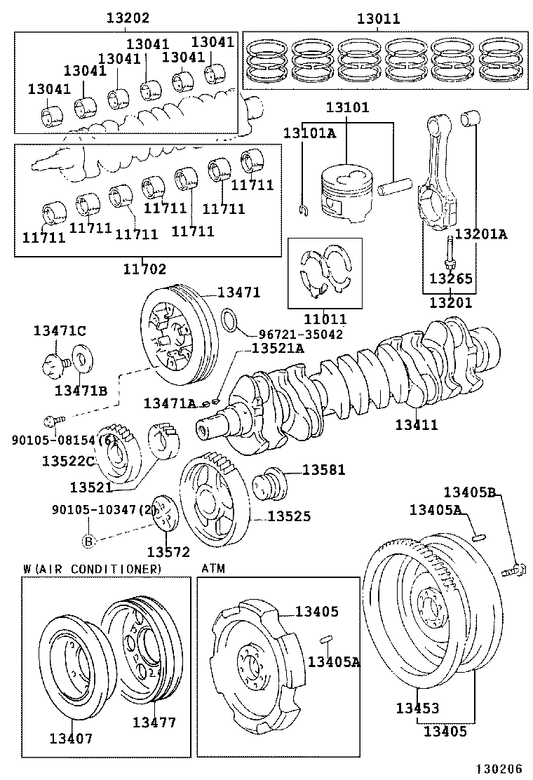 13103-17030 PISTON SUB-ASSY, W/PIN product image