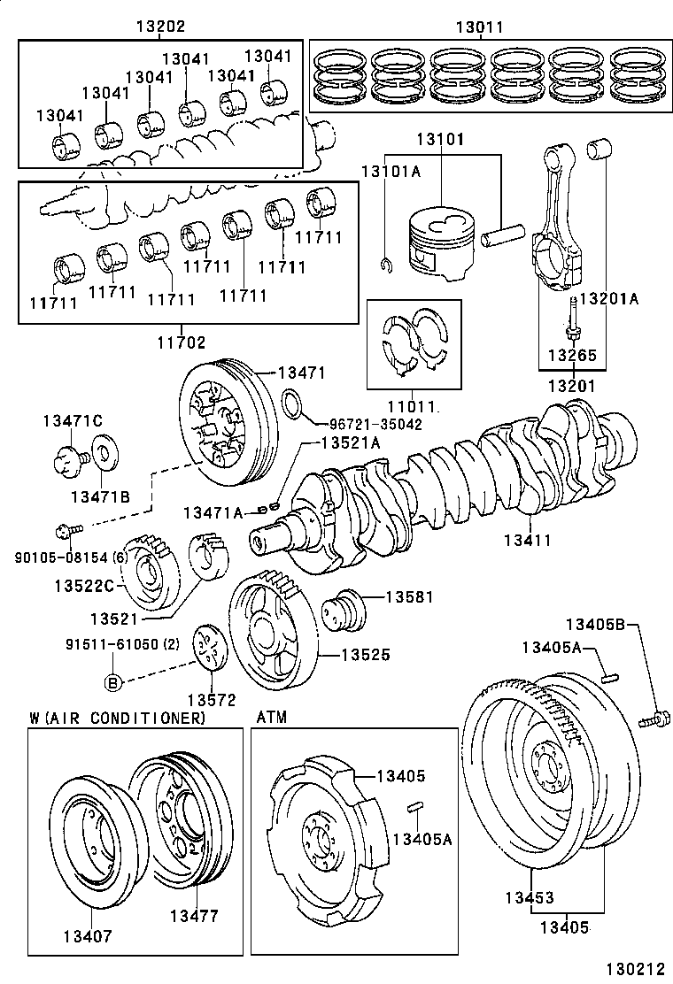 88451-36100 PULLEY, CRANKSHAFT, NO.2 product image