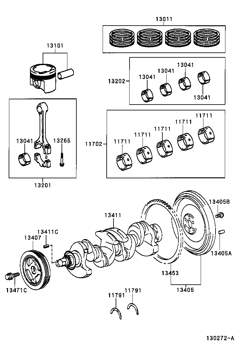 Toyota 13011-21040 RING SET, PISTON
