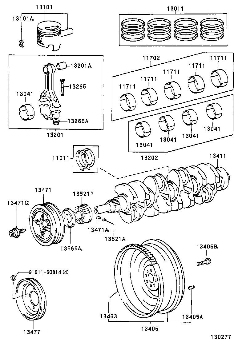 13101-73020-01 PISTON SUB-ASSY, W/PIN product image