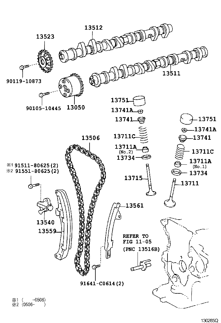 13502-21021 CAMSHAFT, NO.2 product image
