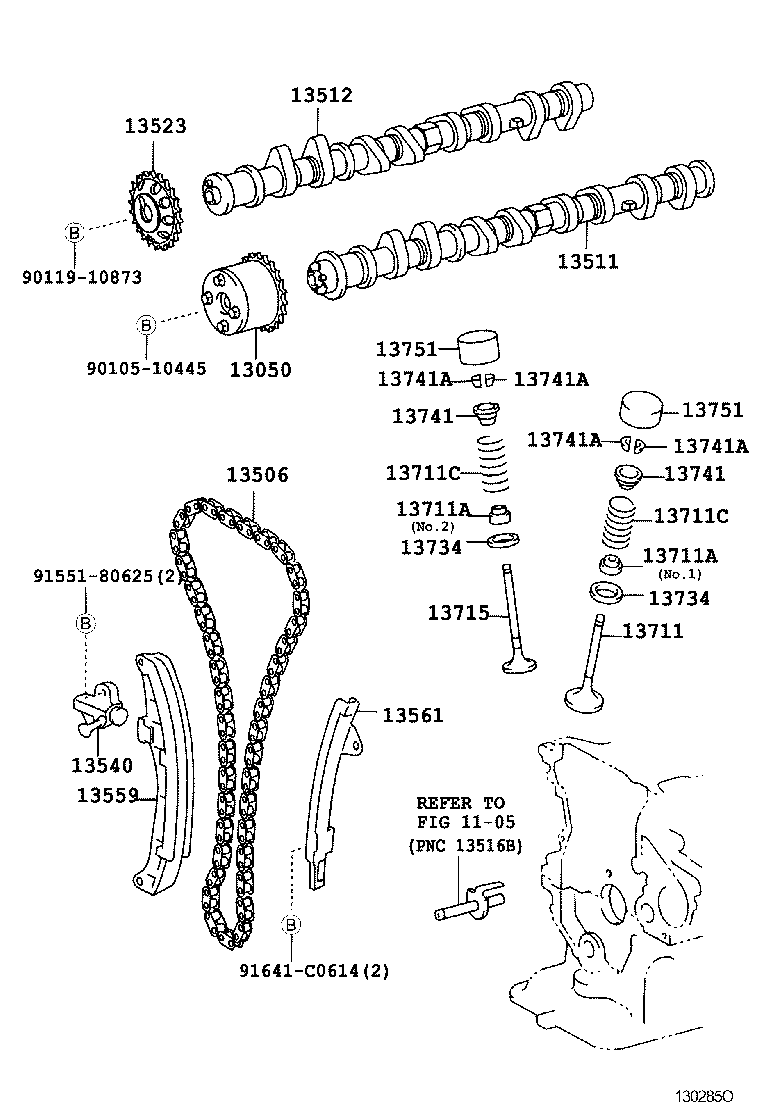 Toyota 13050-21020 GEAR ASSY, CAMSHAFT TIMING