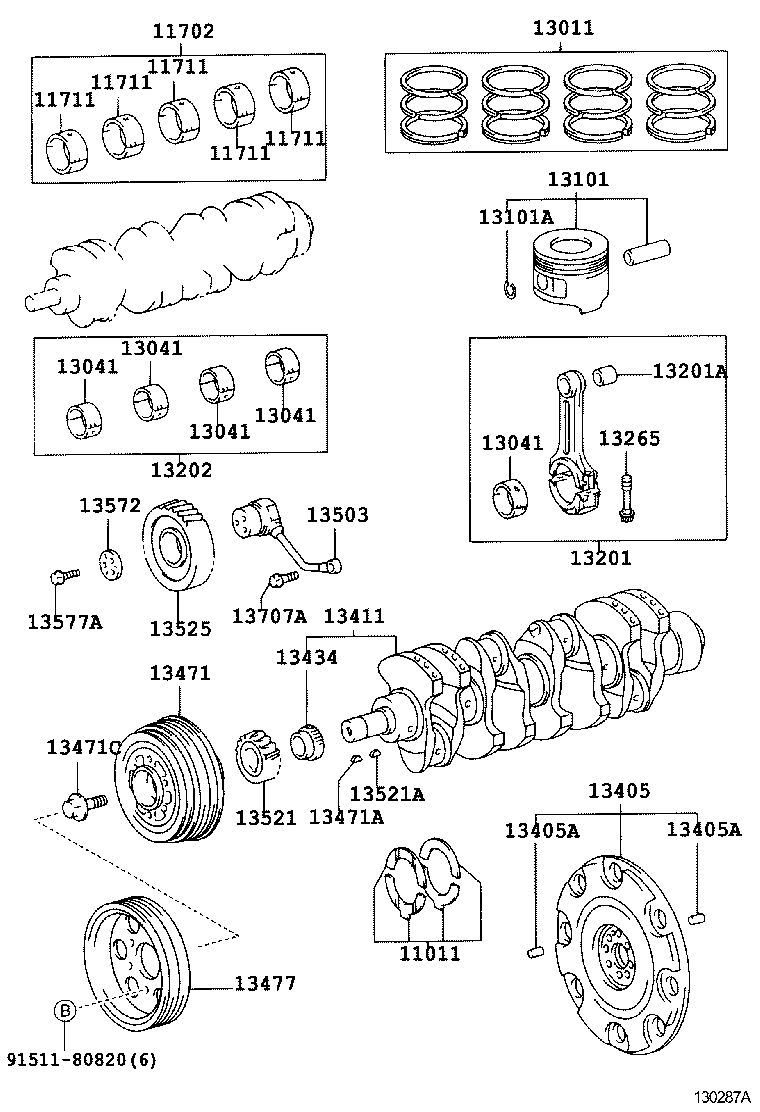 88451-36130 PULLEY, CRANKSHAFT, NO.2 product image