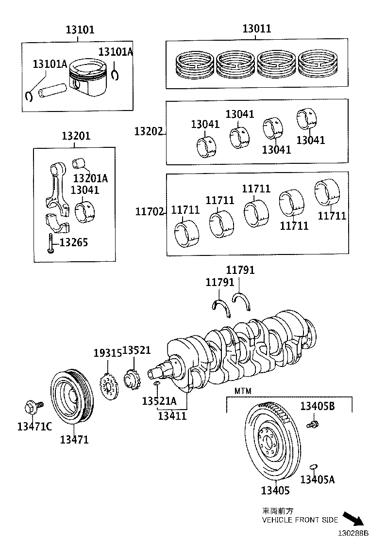 Toyota 13041-22023-01 BEARING, CONNECTING ROD