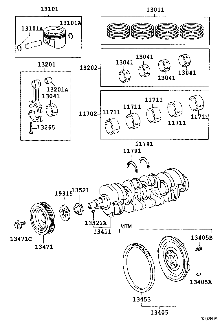Toyota 13011-88600 RING SET, PISTON