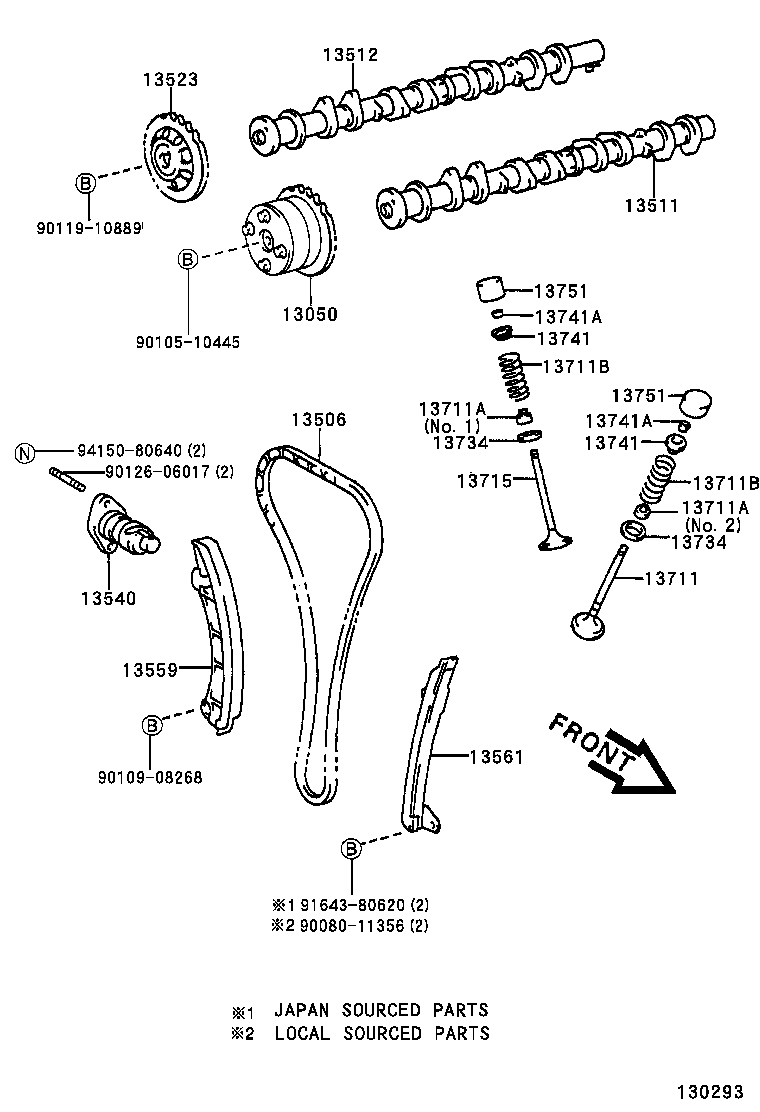 13503-27010 IDLER SUB-ASSY, TIMING BELT, NO.2 product image