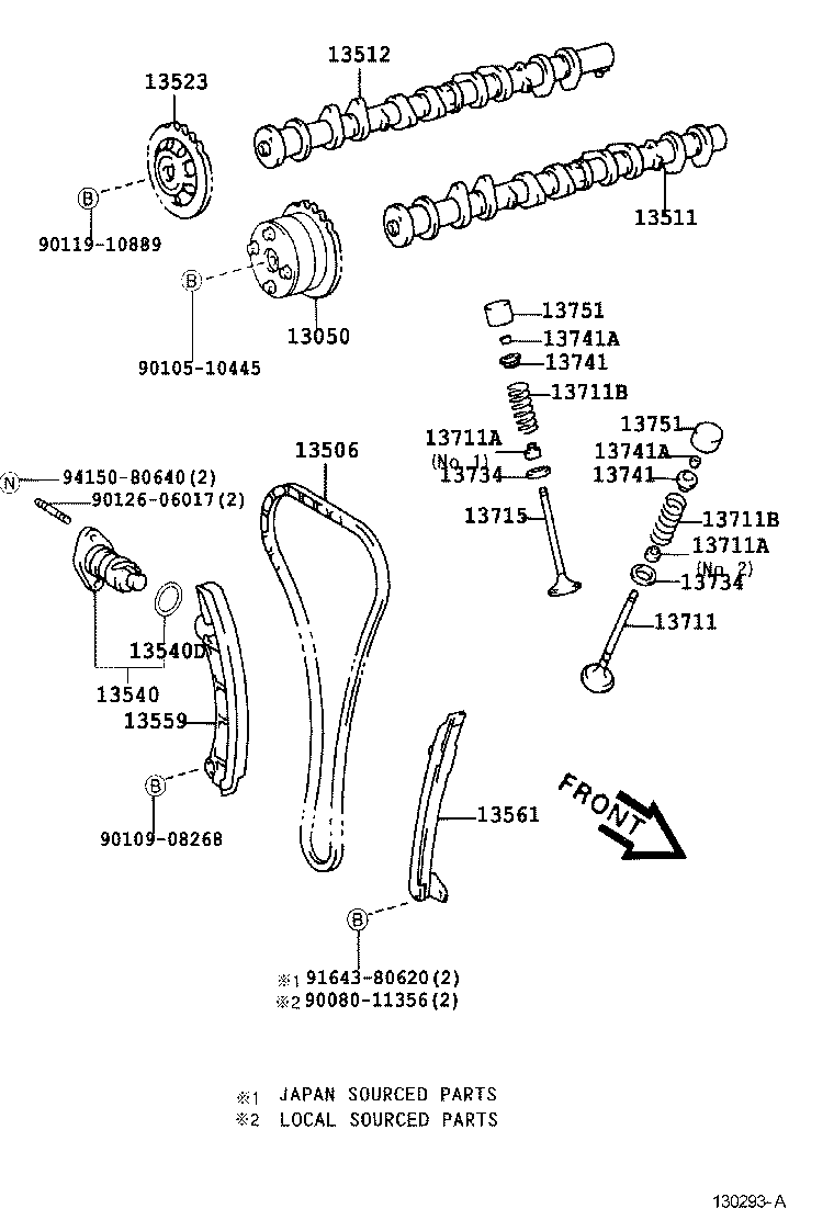 13505-02030 IDLER SUB-ASSY, TIMING BELT, NO.1 product image