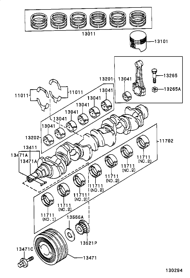 13101-46110 PISTON SUB-ASSY, W/PIN product image