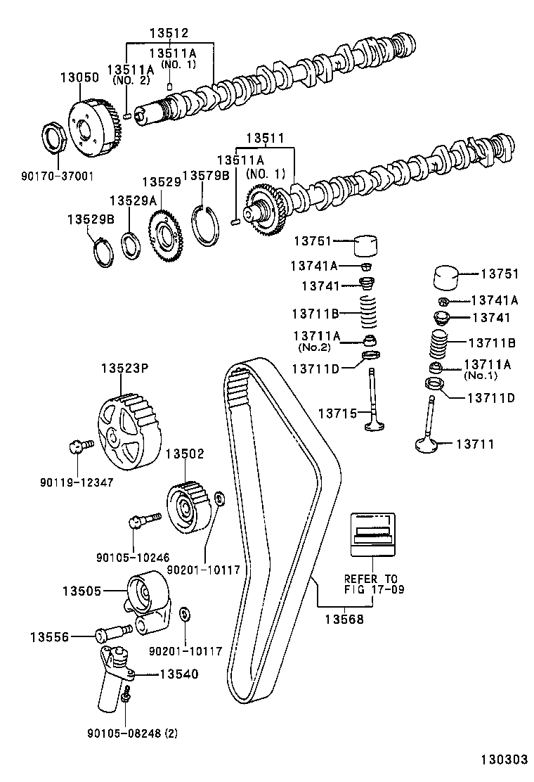 13503-46010 IDLER SUB-ASSY, TIMING BELT, NO.2 product image