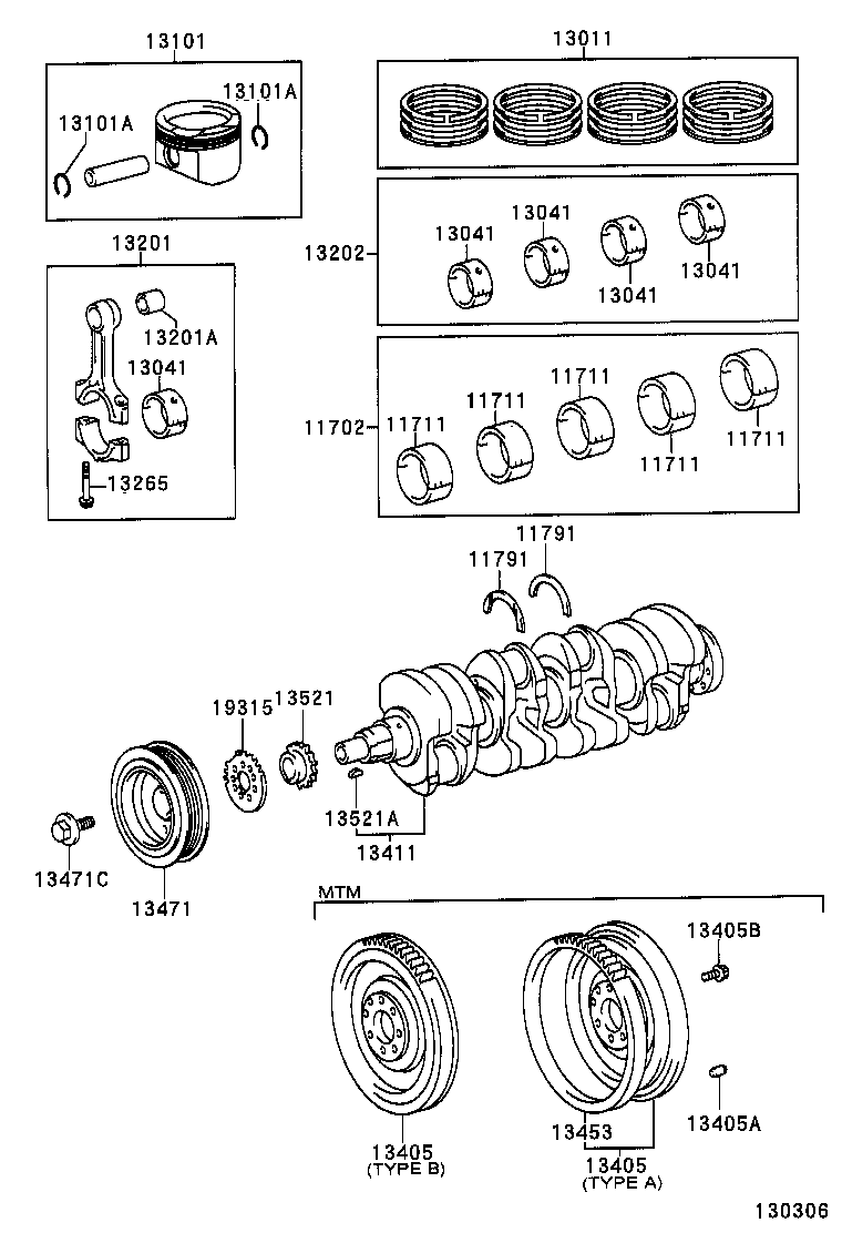 13011-02040 RING SET, PISTON product image