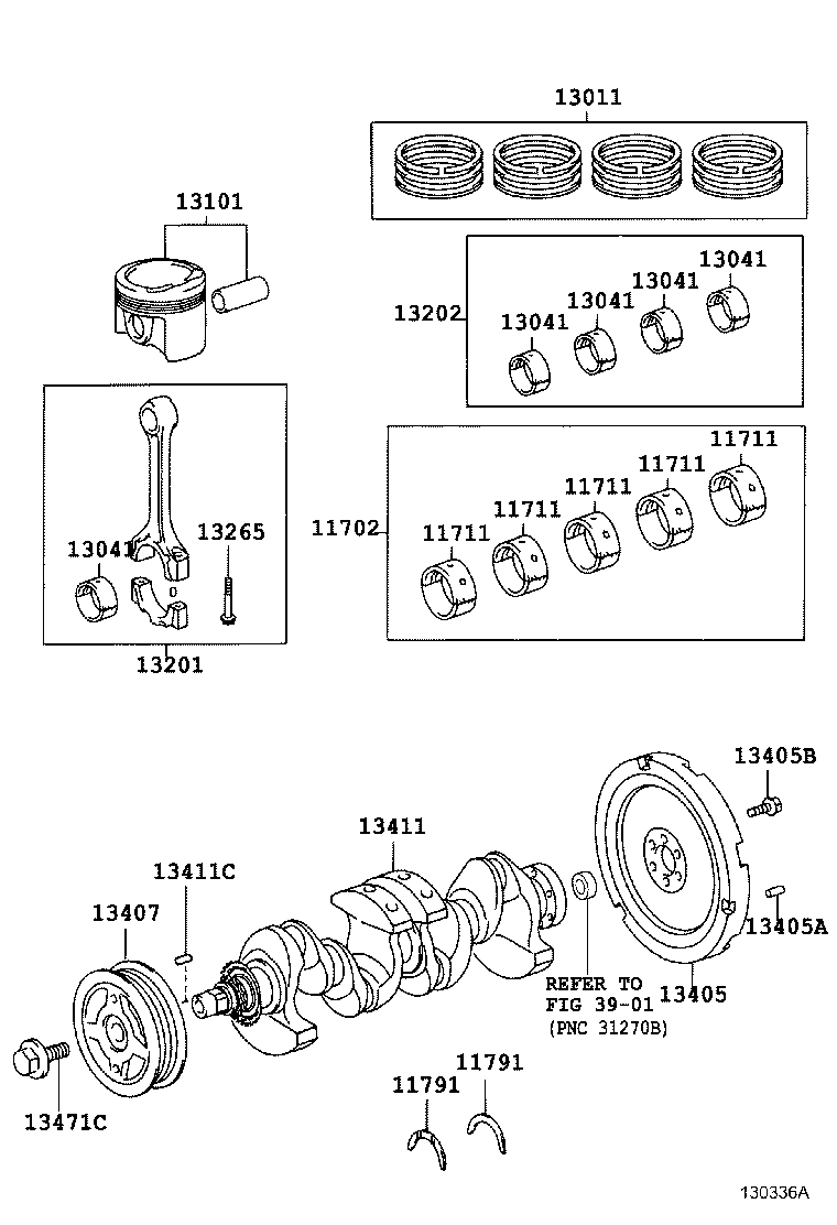 Toyota 13011-21070 RING SET, PISTON