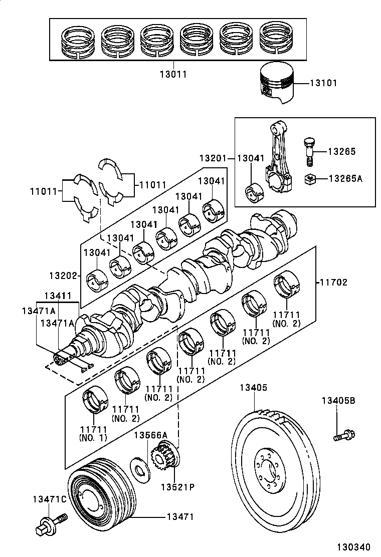 13103-70110 PISTON SUB-ASSY, W/PIN product image