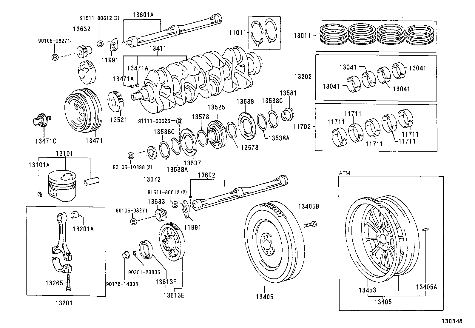 13103-62070 PISTON SUB-ASSY, W/PIN product image