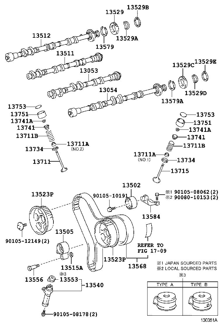 Toyota 13501-74090 CAMSHAFT