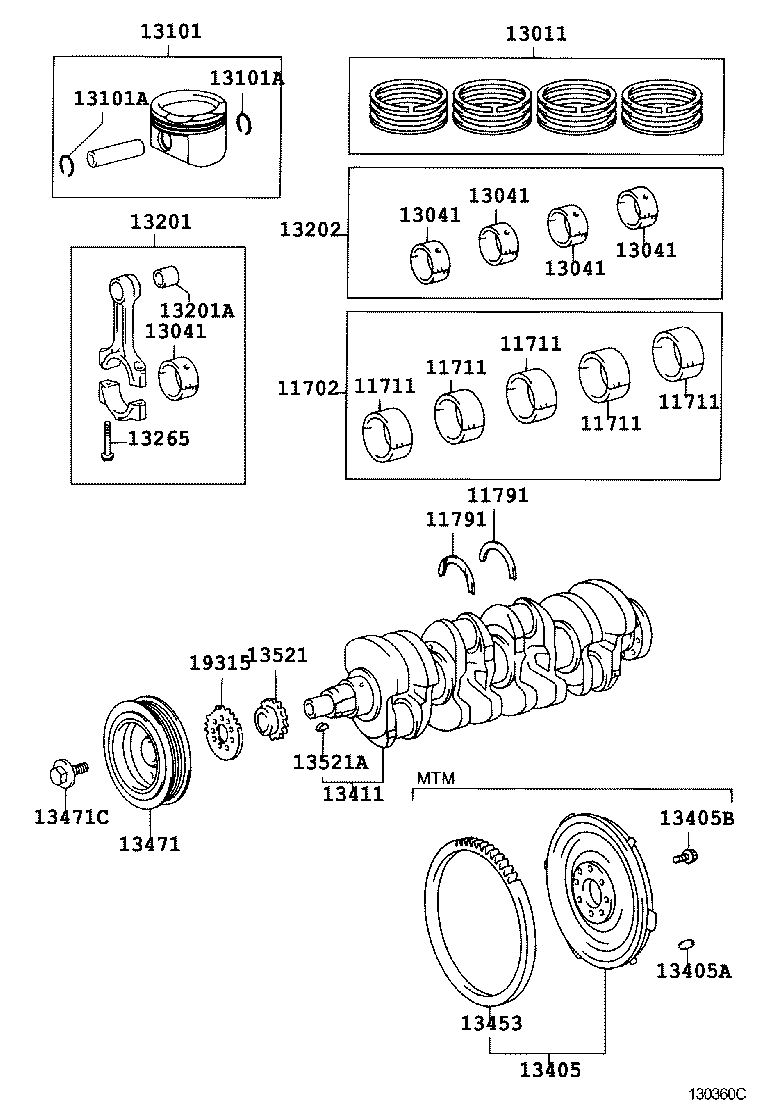 13101-22141 PISTON SUB-ASSY, W/PIN product image