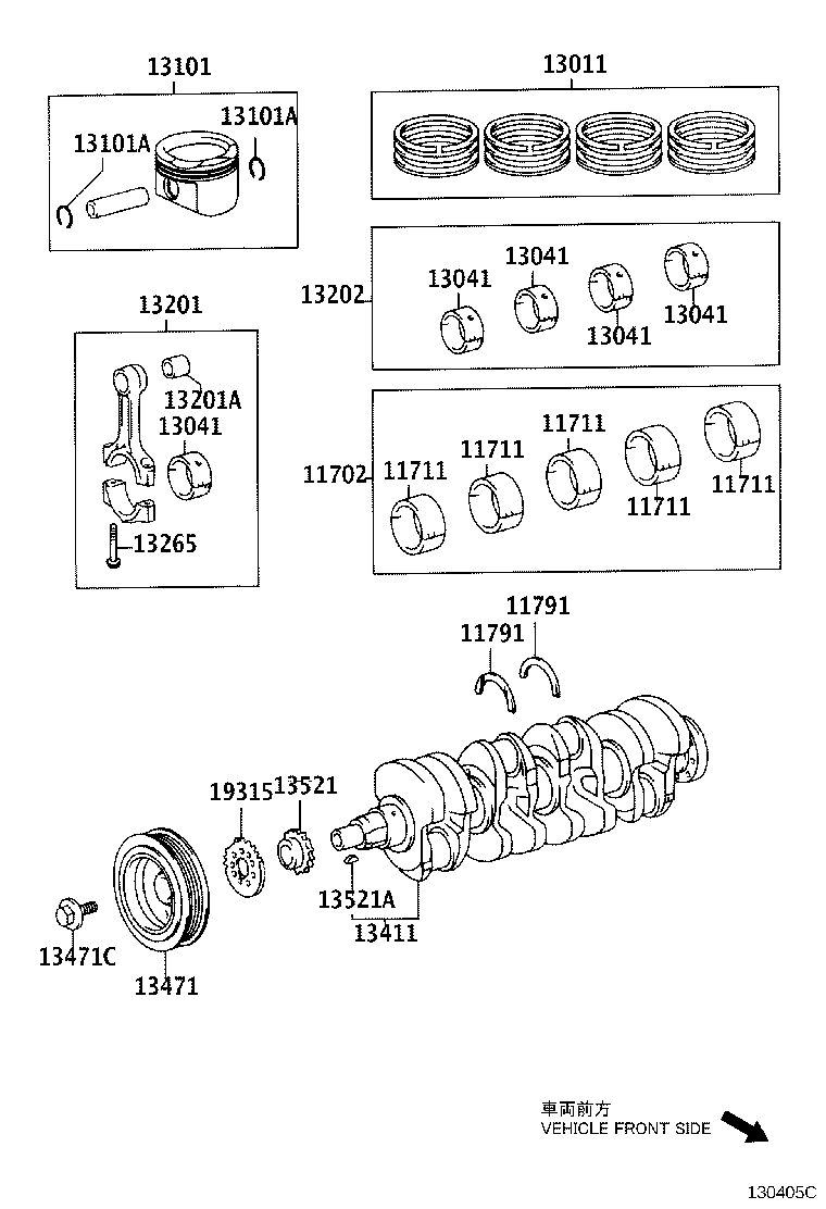 13101-22180 PISTON SUB-ASSY, W/PIN product image