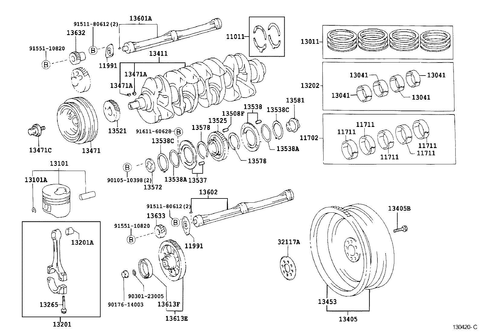 88451-35040 PULLEY, CRANKSHAFT, NO.2 product image