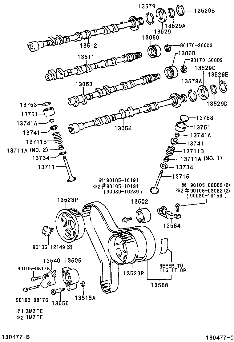 Toyota 13502-28020 CAMSHAFT, NO.2
