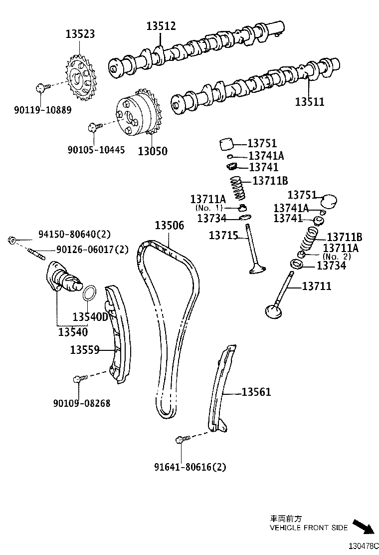 Toyota 13501-22061 CAMSHAFT